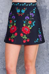 Folk Bouquet A-Line Skirt