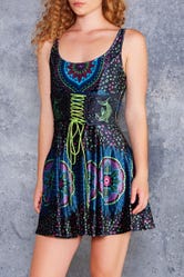 Tangled Up In Neon Velvet Reversible Corset Dress