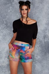 Galaxy Rainbow Cuffed Shorts