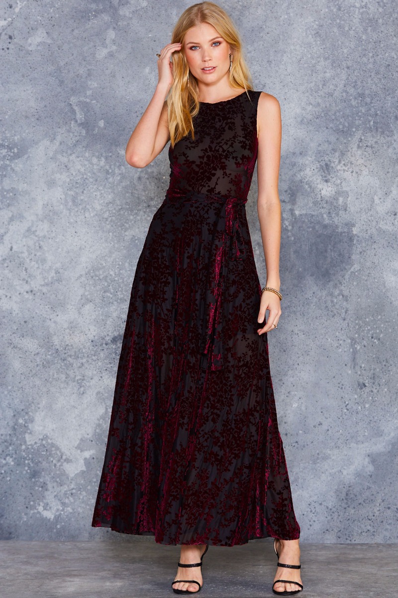 Burning down the house black hot sale velvet maxi