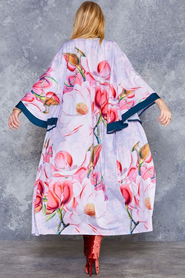 Magnolia Magic Swan Kimono