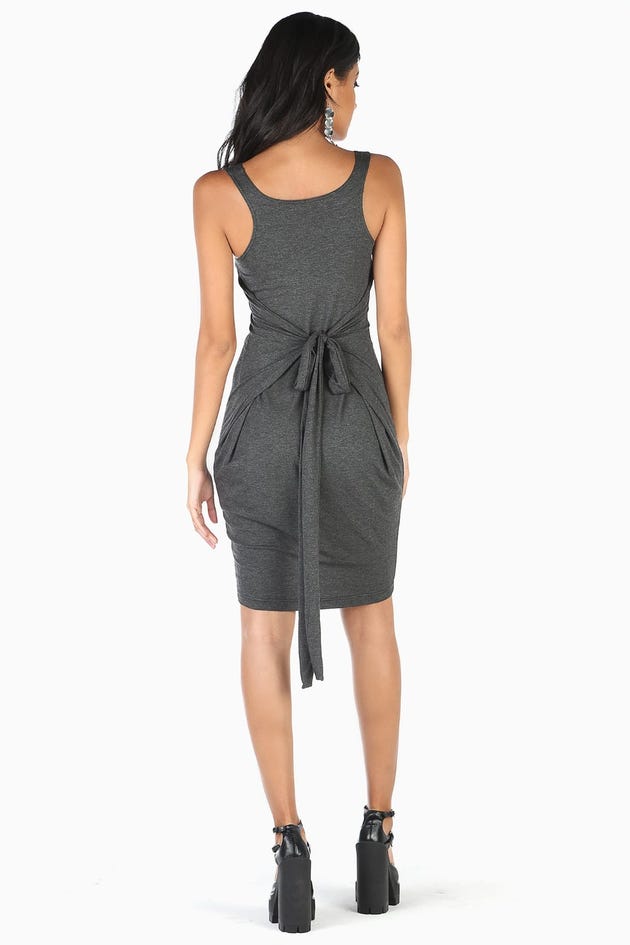 Wing And A Prayer Charcoal Longline Dress