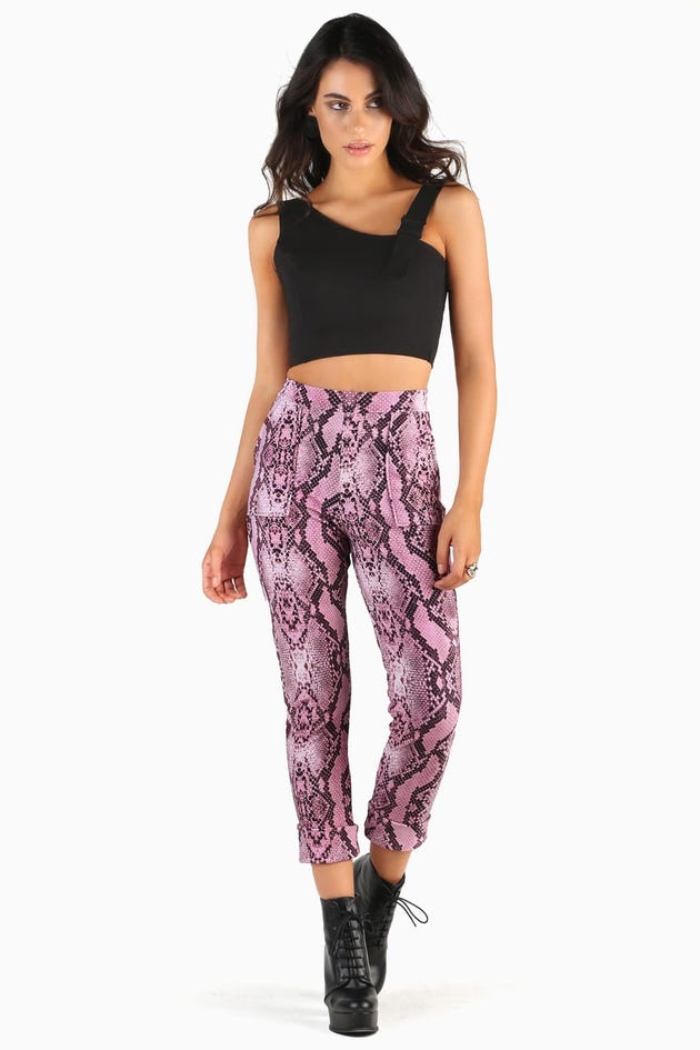 Pink Serpent Cuffed Pants - Limited