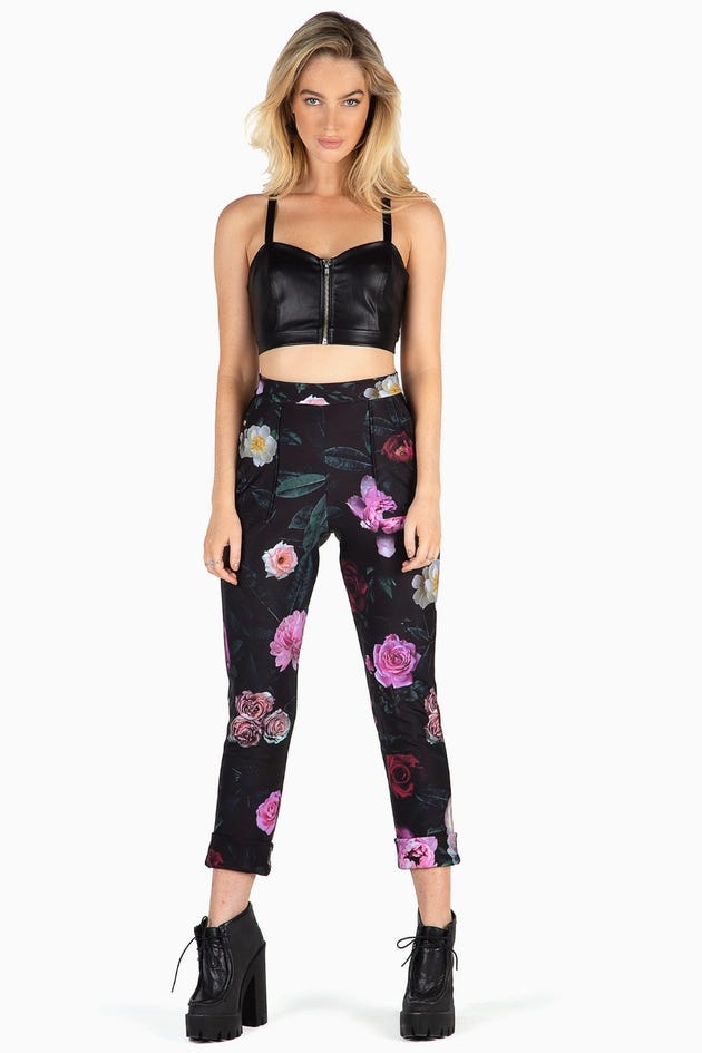 Dark Rose Cuffed Pants - Limited
