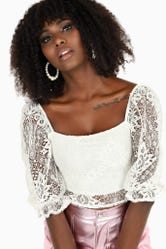 Ivory Lace Prairie Top