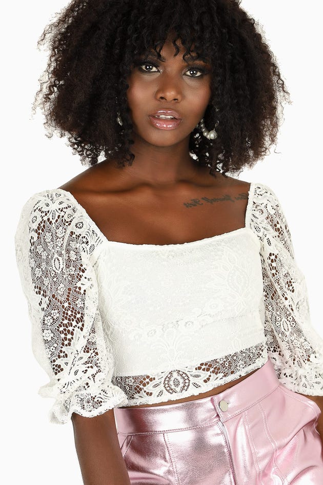 Ivory Lace Prairie Top