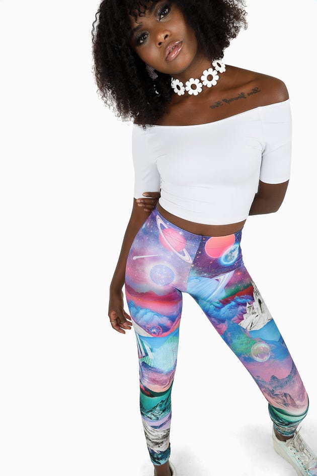 Visitors To Another World Cuffed Leggings