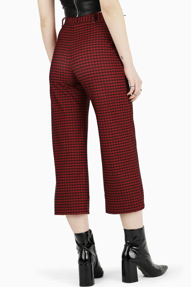 Gingham Blood Moon Wide Cropped Pants