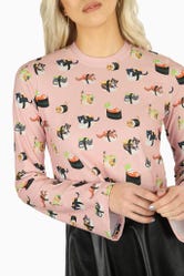 Sushi Cats Church Bells Cropped Sweater