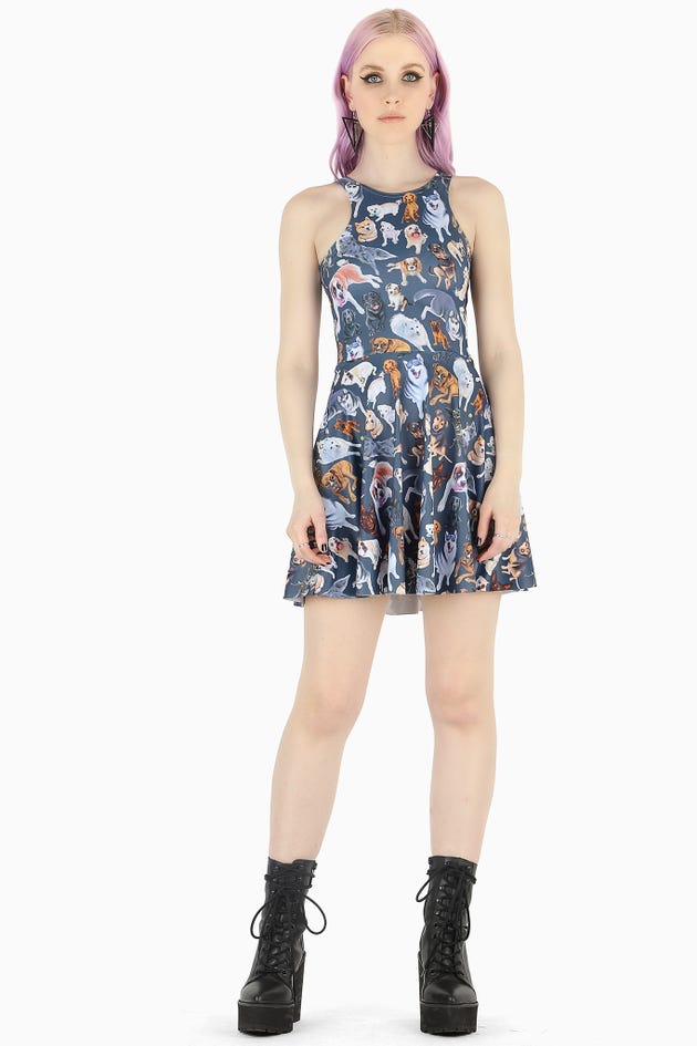 Top Dogs Reversible Skater Dress and Bandana - Limited