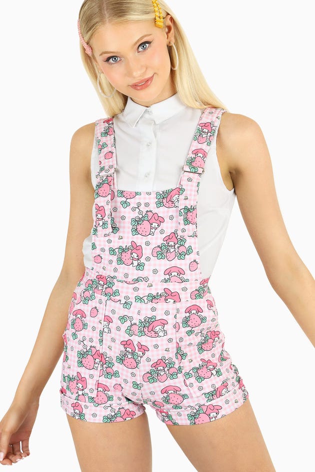 My Melody Strawberry Fields Short Overalls