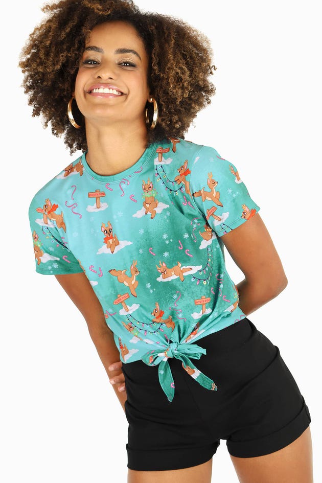 So Cute I Could Sleigh Tie Front Tee