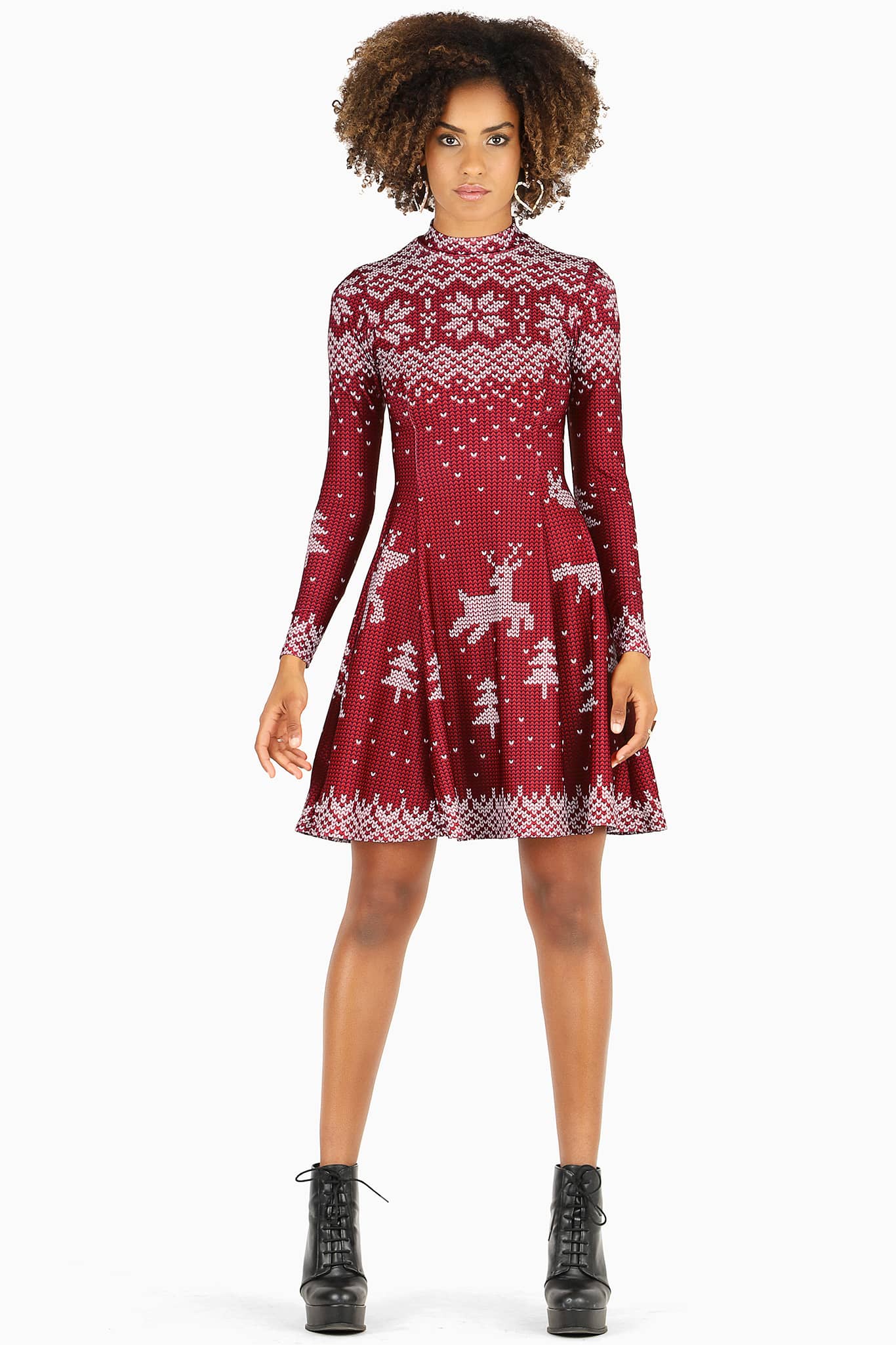 Still Not Actually Knitted Long Sleeve Evil Longline Dress - Limited