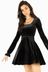 Black Velvet Bon Bon Dress