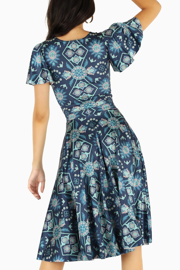 Not Actually Tapestry Blue Rio Midi Dress - Limited