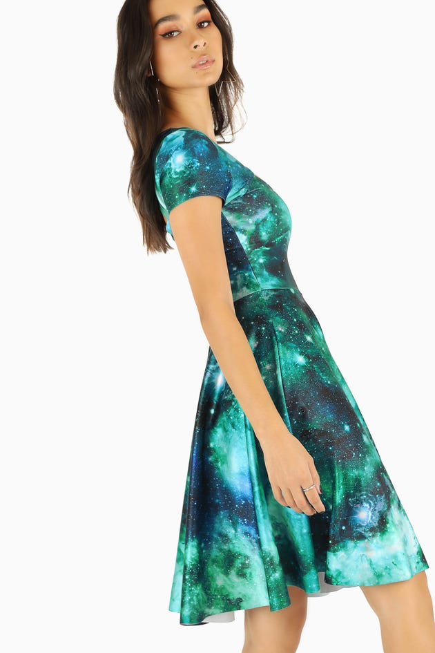 Galaxy Turquoise Peephole Longline Dress
