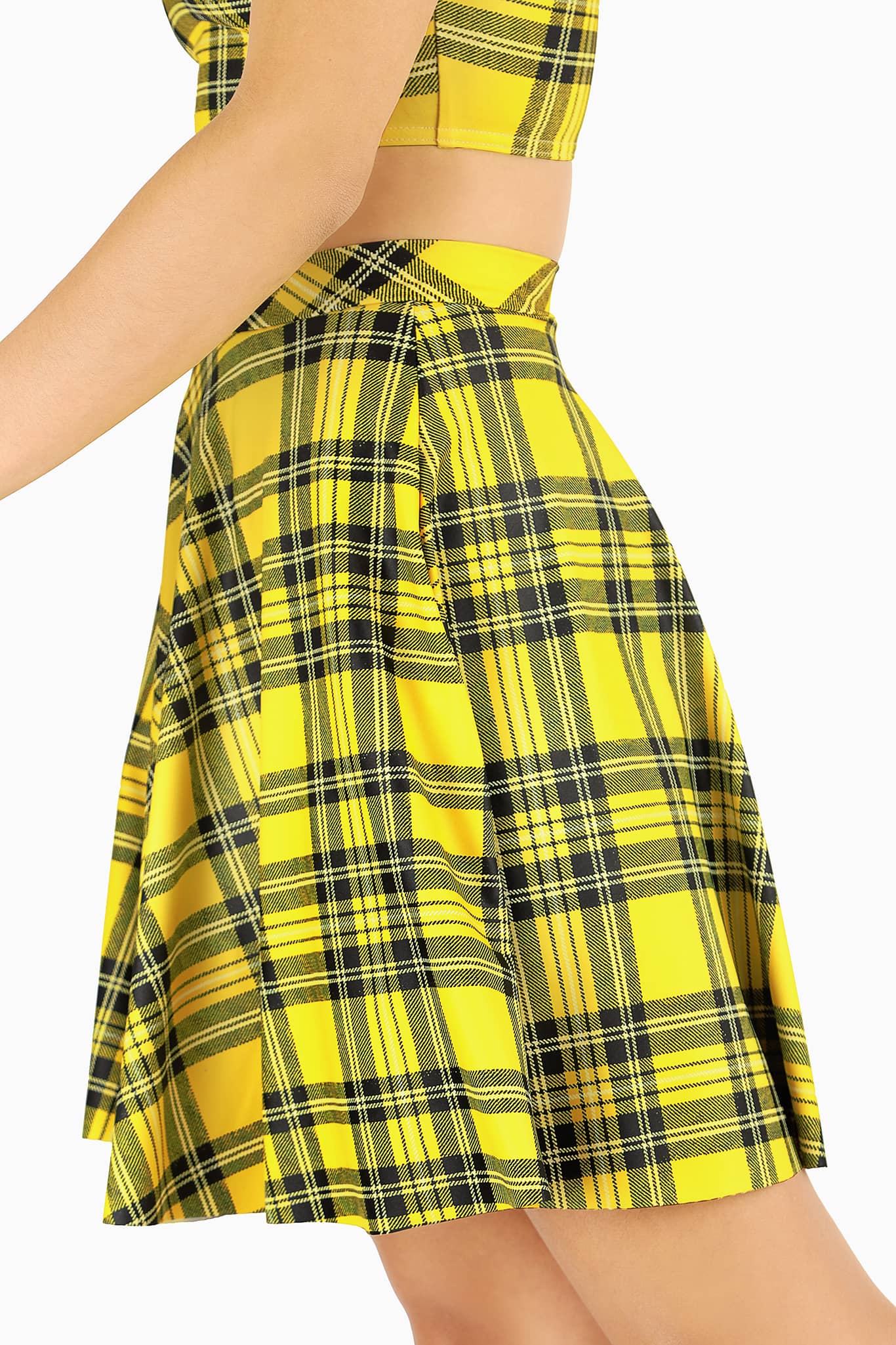 Black and shop yellow skater skirt