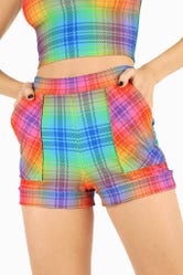 Tartan Rainbow Cuffed Shorts