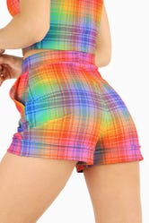 Tartan Rainbow Cuffed Shorts