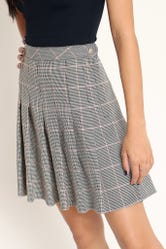 Plaid Black High School Skirt