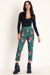 Tropical Tiger Teal Cuffed Pants