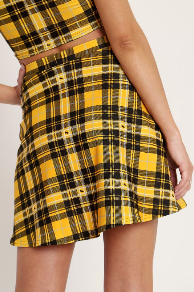 Tartan Hufflepuff A-Line Skirt