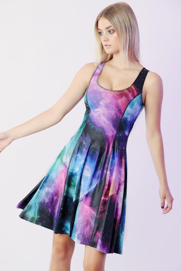 Galaxy Rainbow Butterfly Vs Space Pets Longline Inside Out Dress - Limited