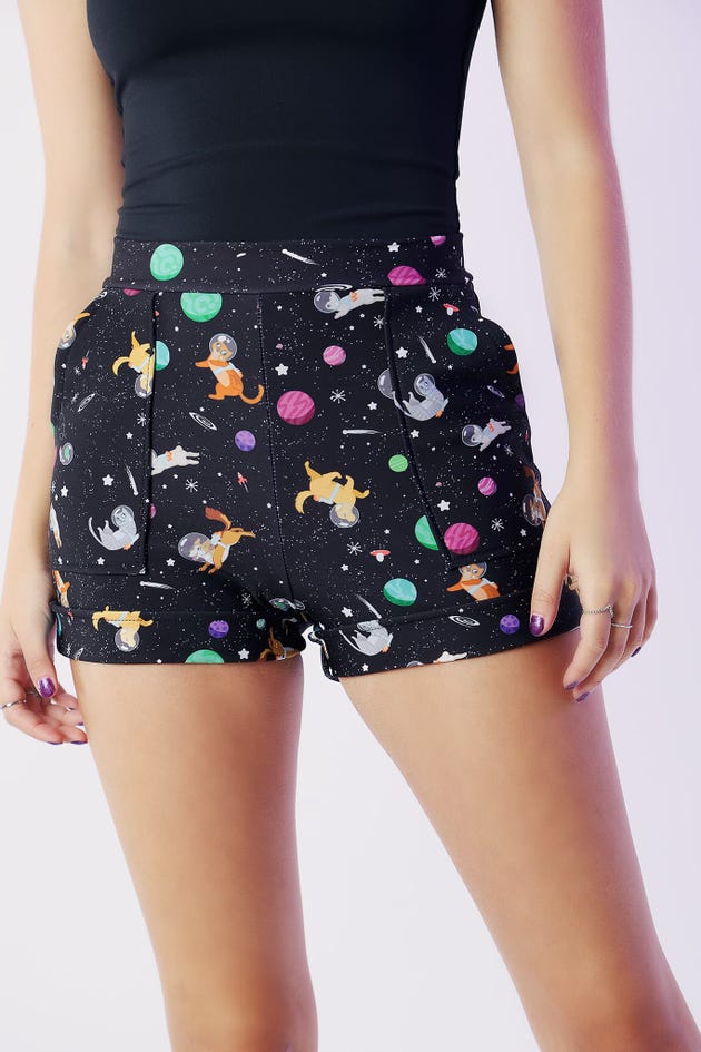 Space Pets Cuffed Shorts