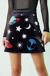 Cosmic Pop Velvet A-Line Skirt
