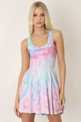 Space Tentacles Pastel Vs Coral Reef Inside Out Dress