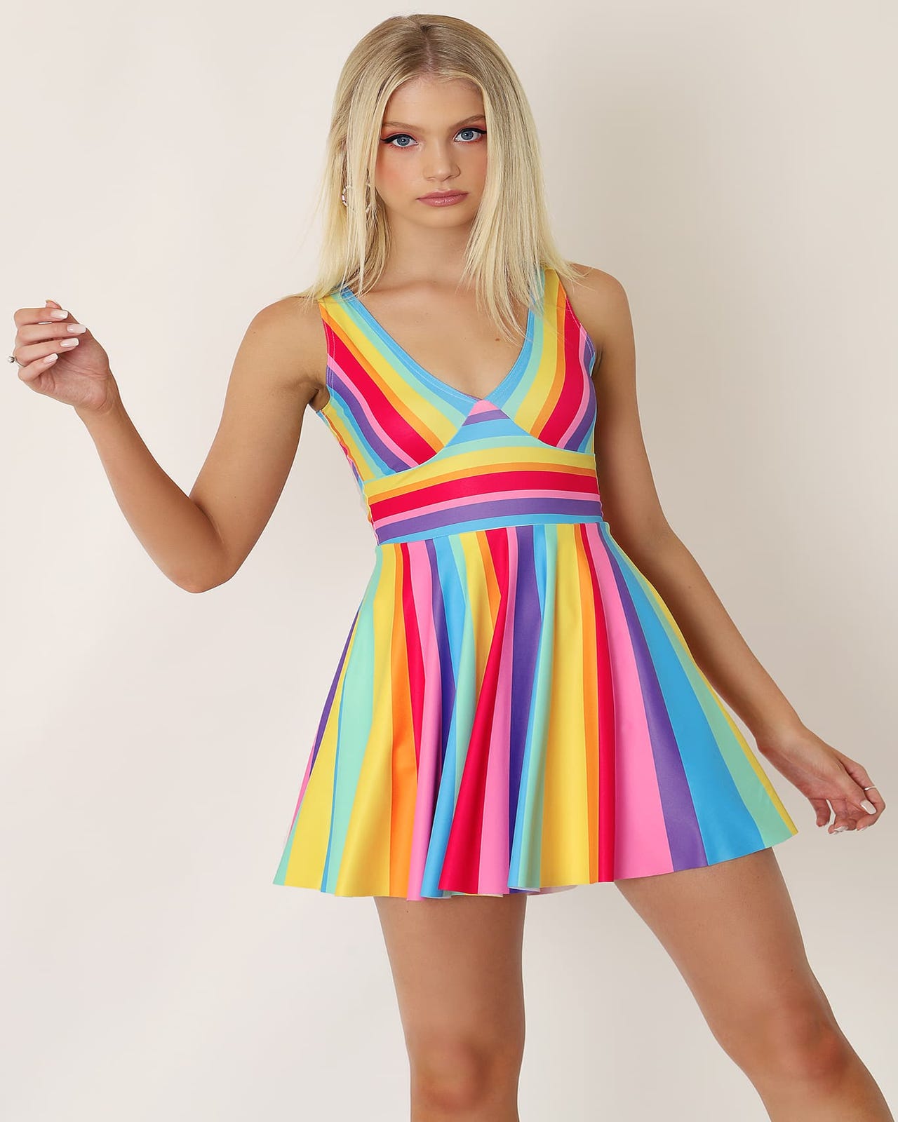 Candy Stripe Marilyn Dress - Limited