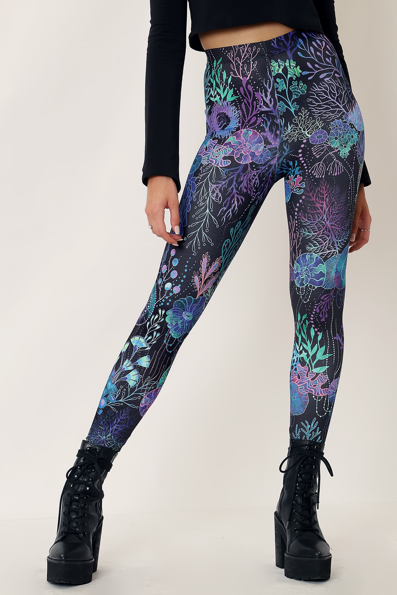 Purple floral store leggings