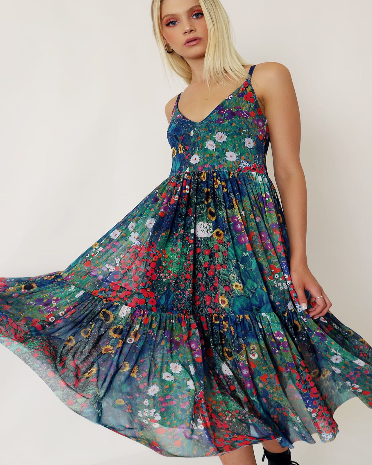 Klimt Collage Sheer Midaxi Dress - Limited