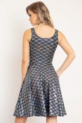 Mermaid Silver Shatter Scoop Longline Dress