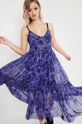 Royal Rose Sheer Midaxi Dress