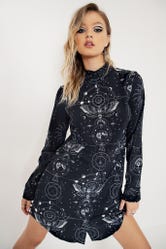 Sacred Moon Long Sleeve Business Time Shirt Dress