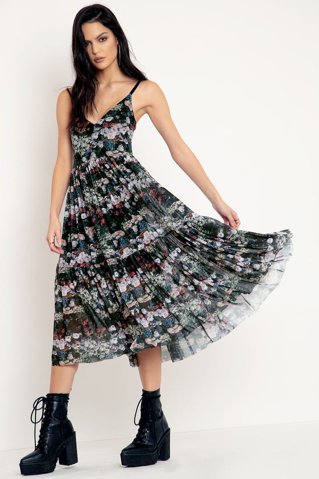 Take My Monet Tier Sheer Midaxi Dress