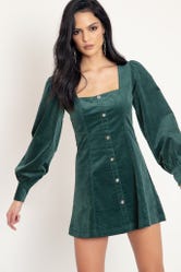 Cord Green Pilgrim Dress