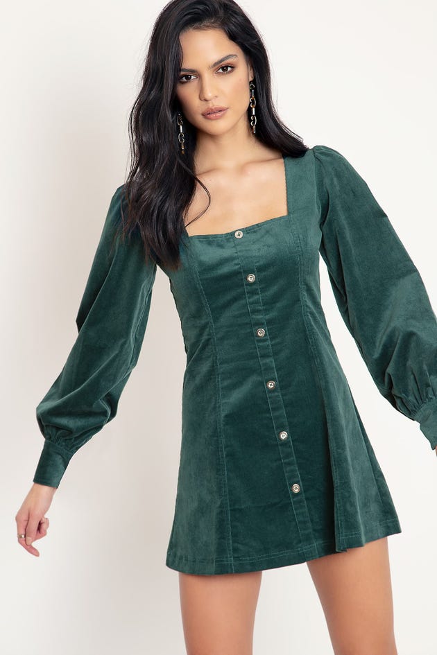 Cord Green Pilgrim Dress (OLD FIT)