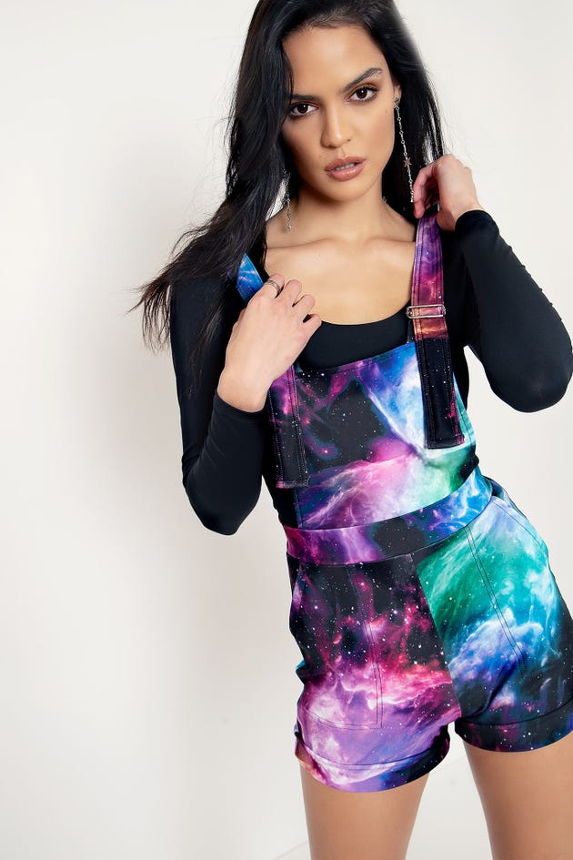 Galaxy Butterfly Short Overalls