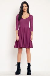 Matte Ruby Heart 3/4 Sleeve Longline Dress