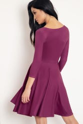 Matte Ruby Heart 3/4 Sleeve Longline Dress