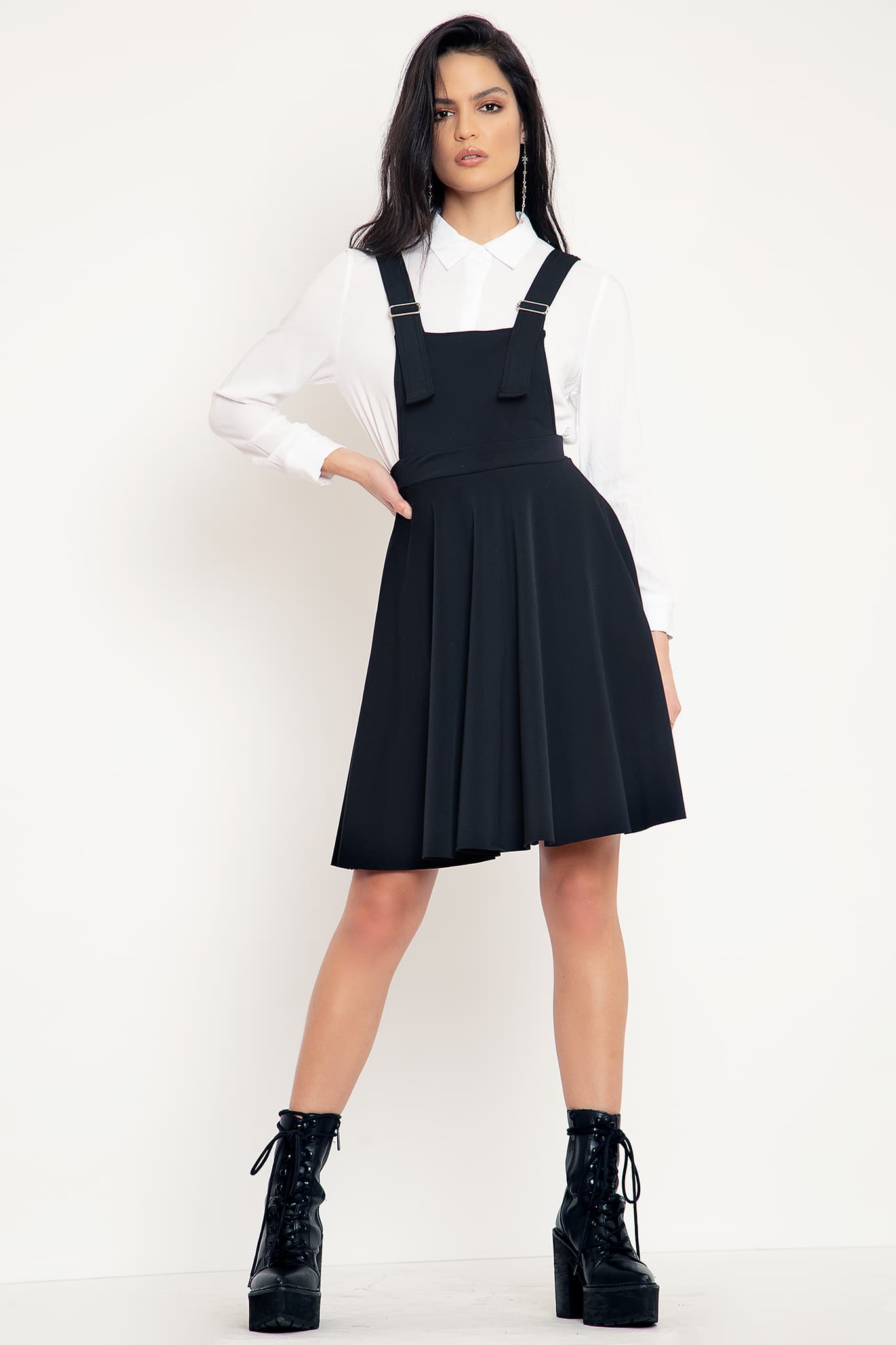 Black Apron Longline Dress - Limited