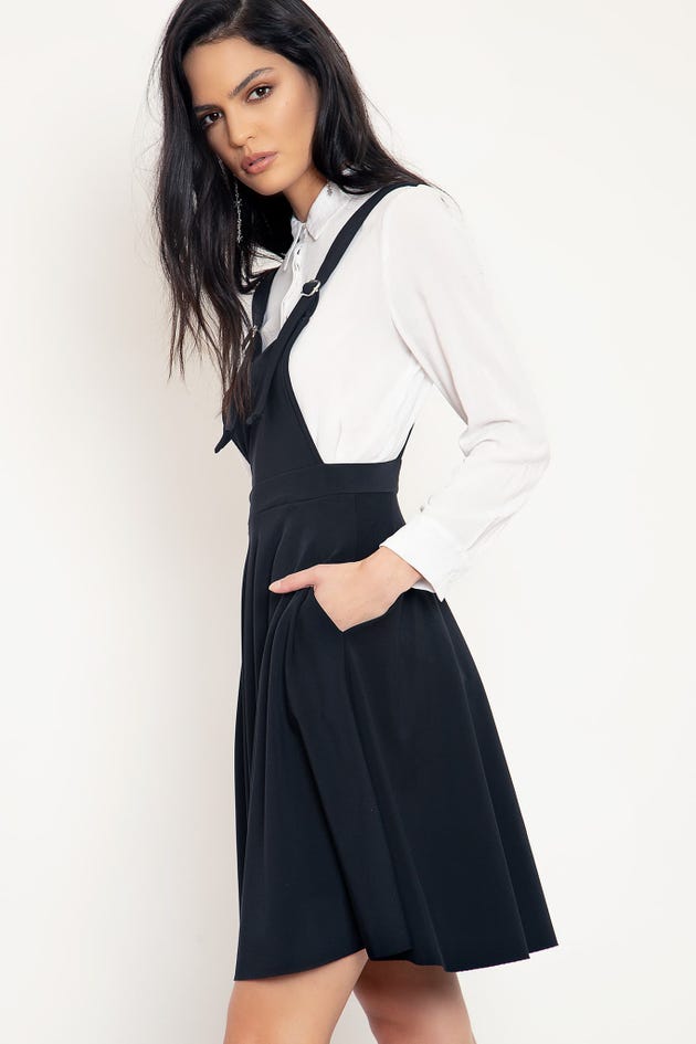 Black Apron Longline Dress - Limited