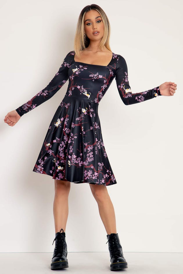 Kitty Cherry Blossom Squared Up Longline Dress - Limited
