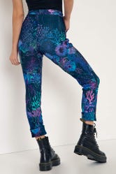 Floral Coral Cuffed Pants
