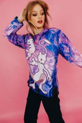 Mew And Mewtwo Oversized Long Sleeve BFT