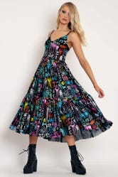 Graffiti Sheer Midaxi Dress