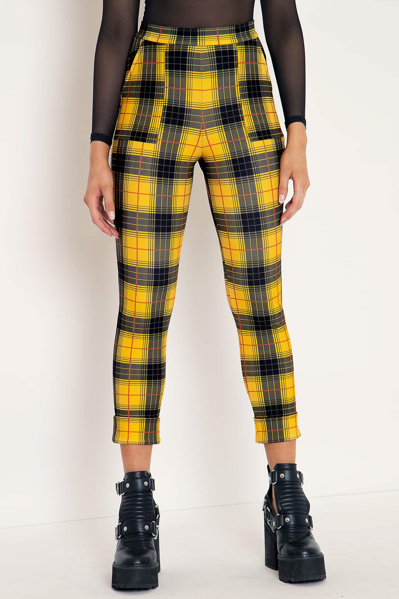Gucci Yellow  Blue Tartan Trousers  SSENSE UK