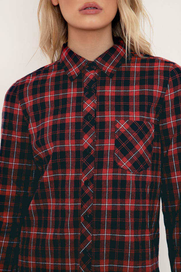 Plaid Ruby Grunge Shirt - Limited